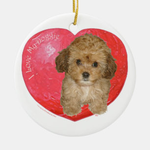 Ornement En Céramique Cavachon Saint-Valentin