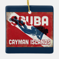 Cayman Islands Plongeur - Blue Retro