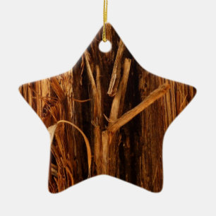 Ornement En Céramique Cèdre texturé en écorce de bois