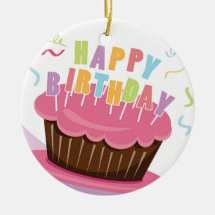 Ornement En Céramique célébration de joyeux anniversaire