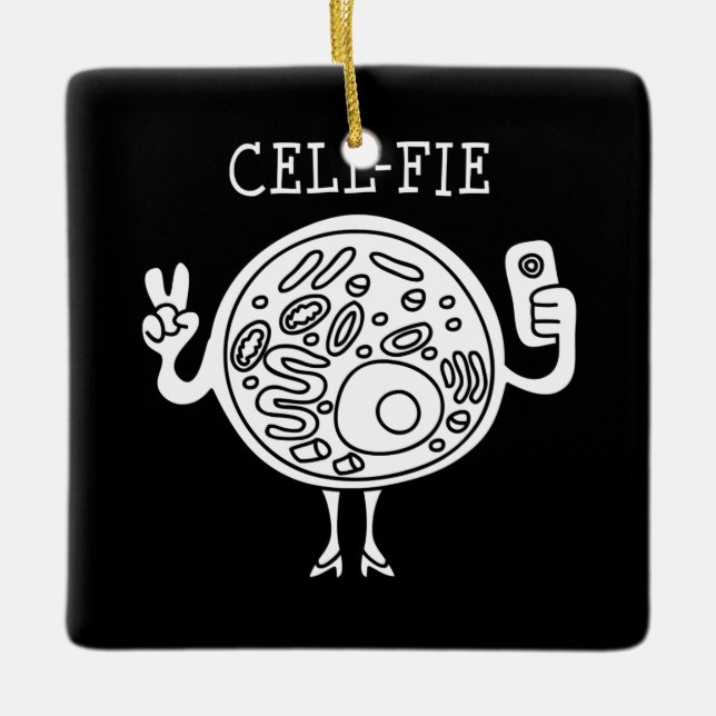 Ornement En Céramique cell fie science pun professeur de biologie cadeau (Devant)