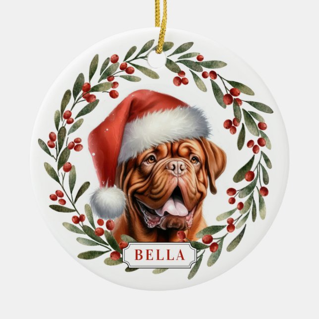 Ornement en céramique cercle Dogue de Bordeaux (Devant)