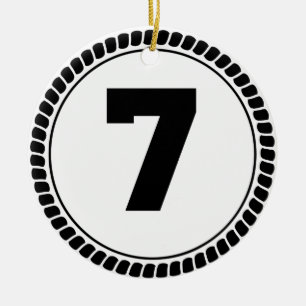 Ornement En Céramique Cercle du numéro sept