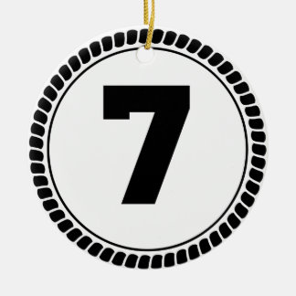 Ornement En Céramique Cercle du numéro sept