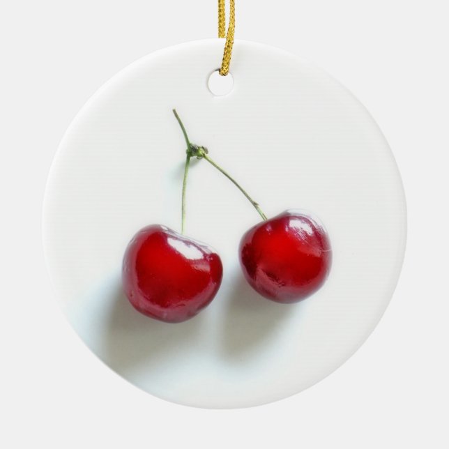 Ornement En Céramique Cerises rouges (Devant)