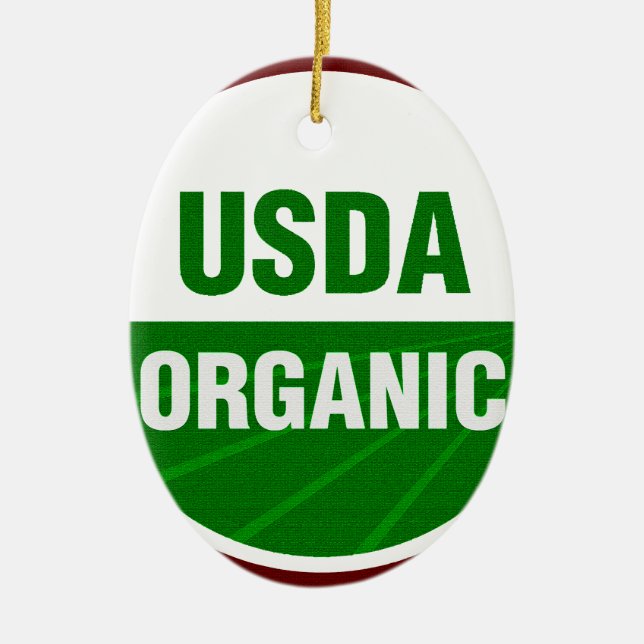 Ornement En Céramique Certificat biologique USDA (Devant)