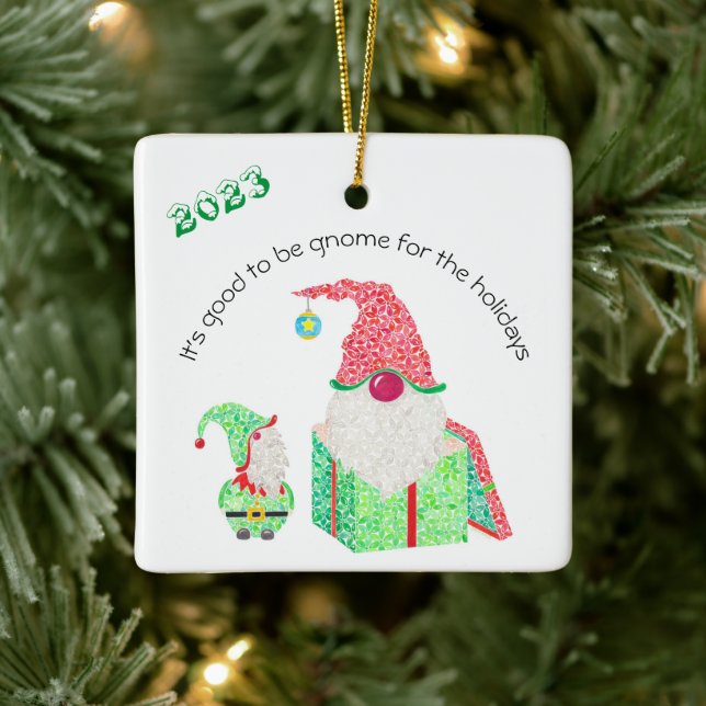 Ornement En Céramique C'est bon d'être Gnome Ornament en céramique (Arbre)