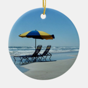 Ornement En Céramique Chaises de plage sur Daytona Beach