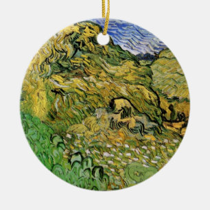 Ornement En Céramique Champ avec piles de blé par Vincent van Gogh