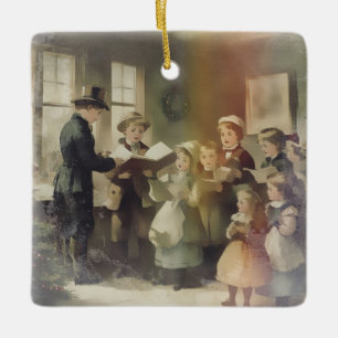 Ornement En Céramique Chants de Noël d'autrefois