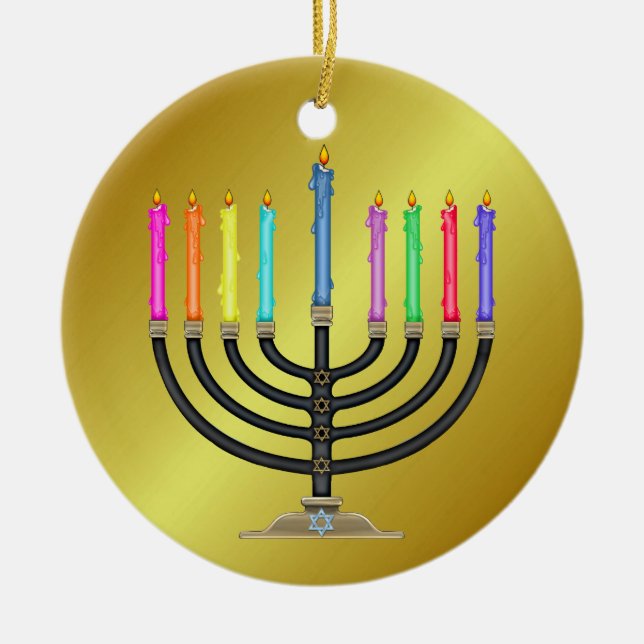 Ornement En Céramique Chanukah Menorah (Devant)