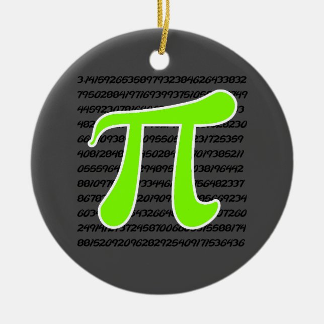 Ornement En Céramique Chartreuse, symbole Neon Green Pi (Devant)