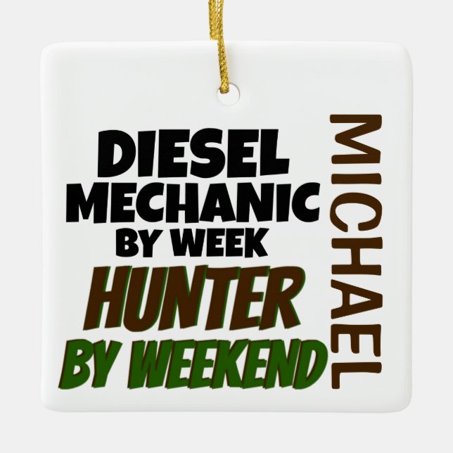 Ornement En Céramique Chasse mécanique Diesel Loves CUSTOM (Devant)