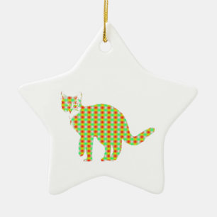 Ornement En Céramique Chat à motifs