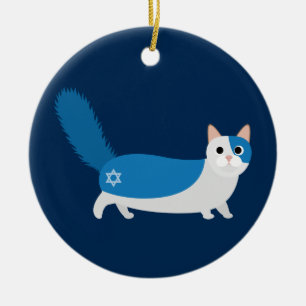 Ornement En Céramique Chat de Hanoukka
