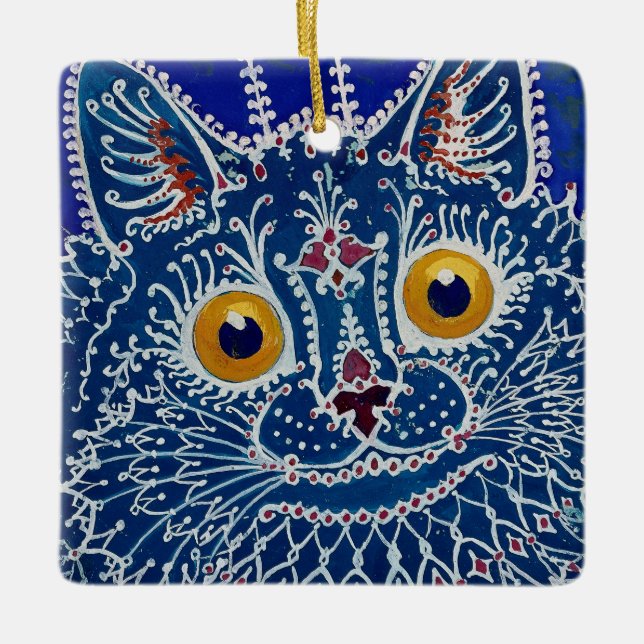 Ornement En Céramique "Chat en style gothique" de Louis Wain (Devant)