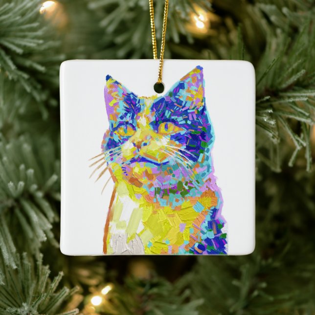 Ornement En Céramique Chat sous le soleil (Arbre)