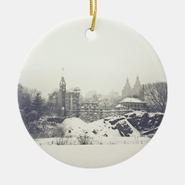 Ornement En Céramique Château de belvédère pendant l'hiver dans le (Devant)