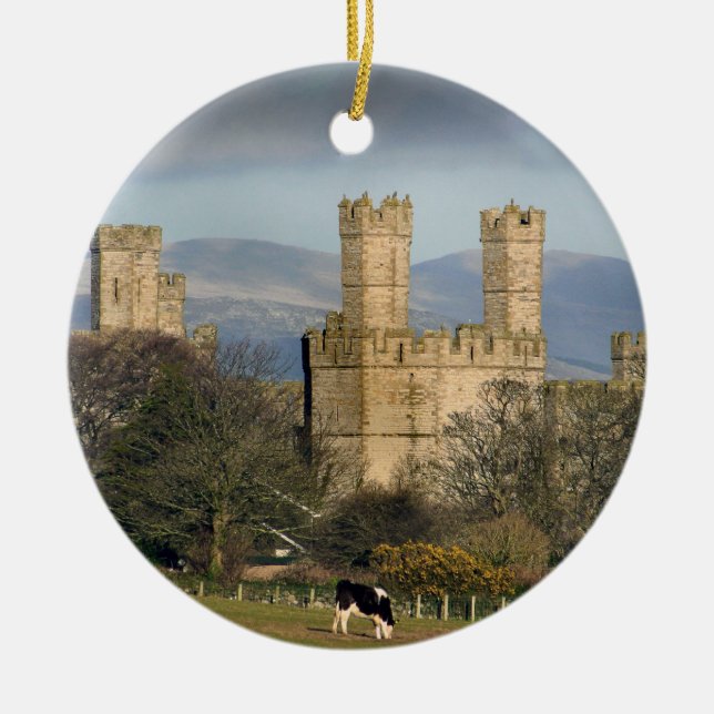 Ornement En Céramique Château de Caernarfon Wales. (Devant)