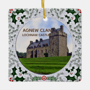 Ornement En Céramique Château de Lochnaw Holly Berries Xmas d'Agnew Clan