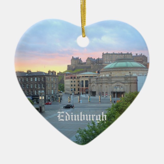 Ornement En Céramique Château Ecosse d'Edimbourg (Devant)