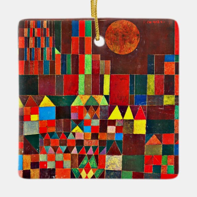 Ornement En Céramique Château et soleil, art abstrait de Paul Klee (Devant)