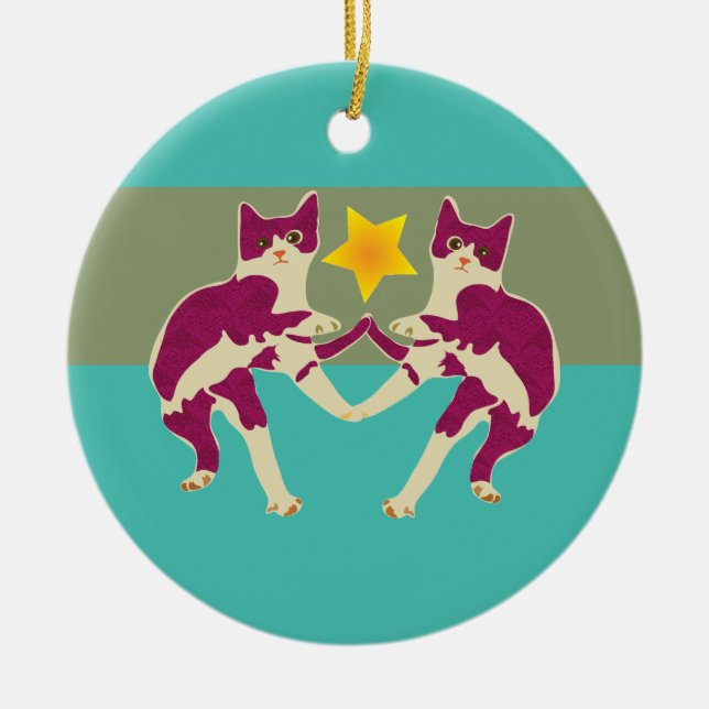 Ornement En Céramique Chats (Devant)