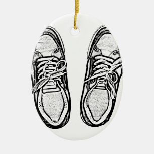 Ornement En Céramique Chaussures d'art créatif basket crayon art graphi