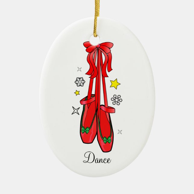 Ornement En Céramique Chaussures de ballet de Noël (Devant)