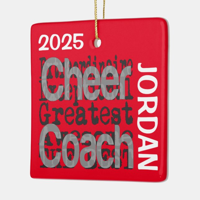 Ornement En Céramique Cheer Coach Extraordinaire PERSONNALISÉ (Gauche)