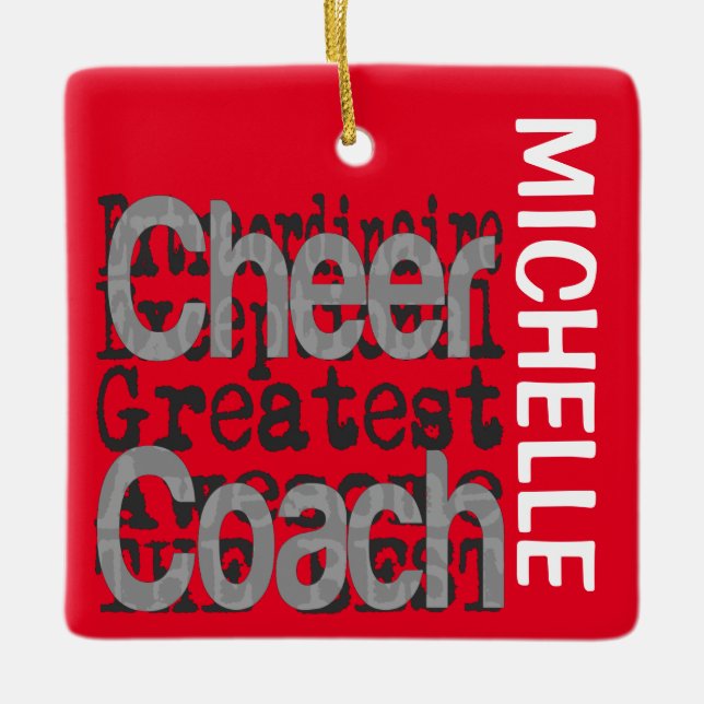 Ornement En Céramique Cheer Coach Extraordinaire PERSONNALISÉ (Devant)