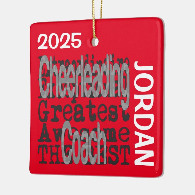 Ornement En Céramique Cheerled Coach Extraordinaire PERSONNALISÉ (Gauche)