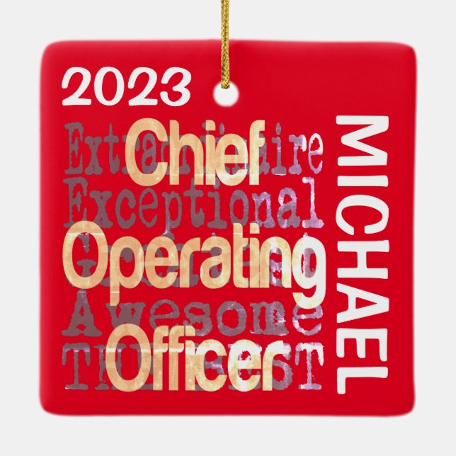 Ornement En Céramique Chef de l'exploitation COO Extraordinaire CUSTOM (Dos)