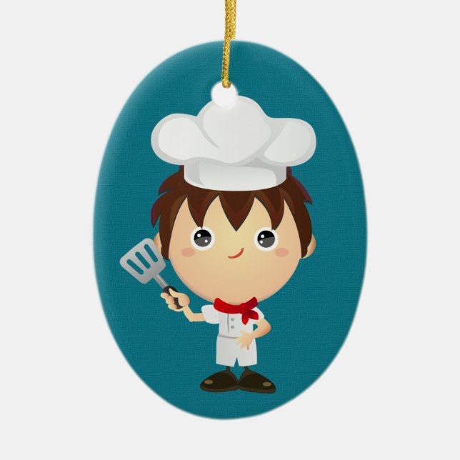 Ornement En Céramique Chef - Traiteur - SRF (Devant)