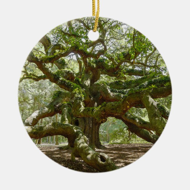 Ornement En Céramique Chêne puissant d'ange (Devant)