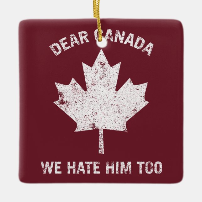 Ornement En Céramique Cher Canada, Nous Le Détestons De Manifestation Po (Devant)