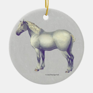 Ornement En Céramique Cheval Percheron