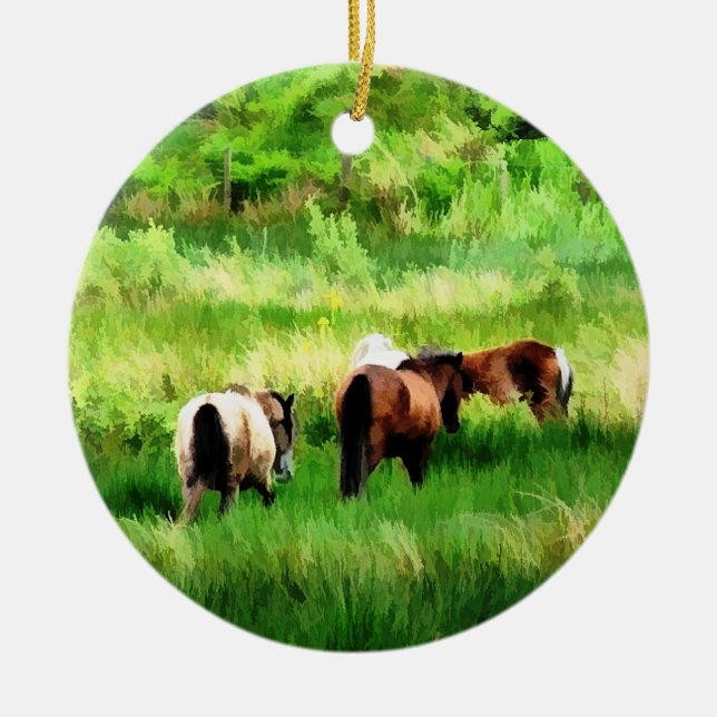 ORNEMENT EN CÉRAMIQUE CHEVAUX (Devant)