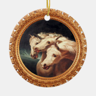 Ornement En Céramique Chevaux chariot de Pharaon