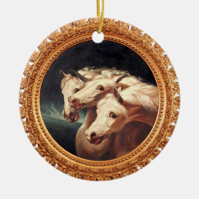 Ornement En Céramique Chevaux chariot de Pharaon (Devant)