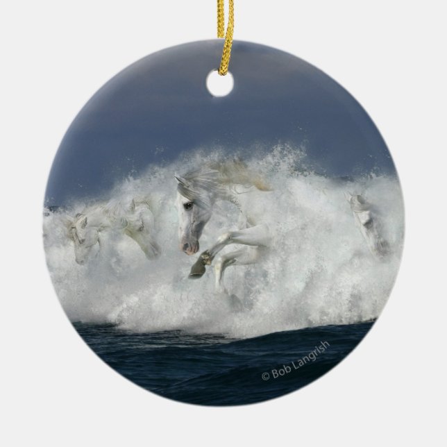 Ornement En Céramique Chevaux d'imaginaire : Mer (Devant)