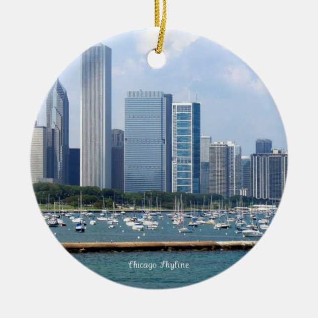 Ornement En Céramique Chicago Skyline (Devant)