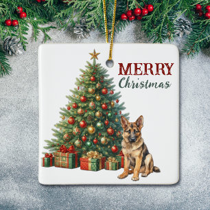 Ornement En Céramique Chien berger allemand arbre de Noël