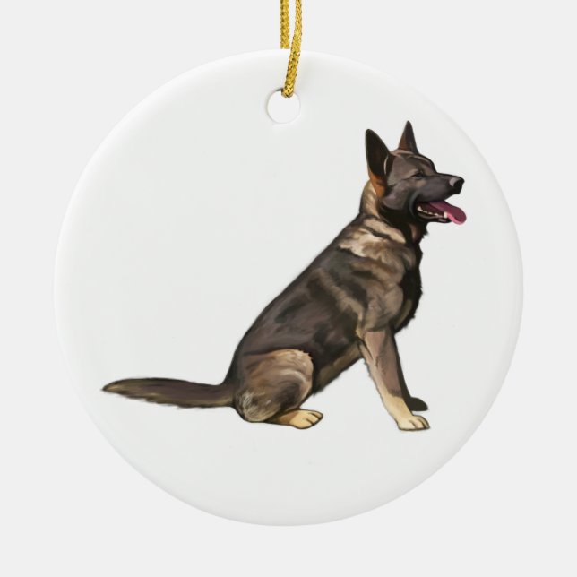 Ornement En Céramique Chien de berger allemand de sable (Devant)