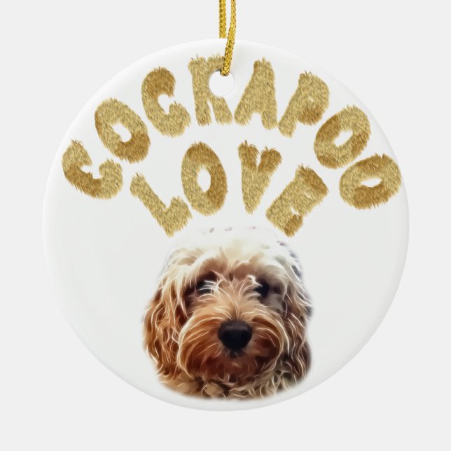Ornement En Céramique Chien de Cockapoo (Devant)