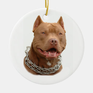 Ornement En Céramique Chien de Pitbull