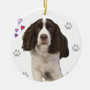 Ornement En Céramique Chien d'épagneul de springer anglais