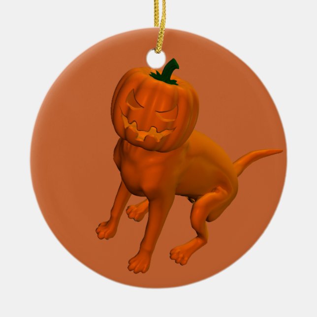 Ornement En Céramique Chien d'Halloween (Devant)