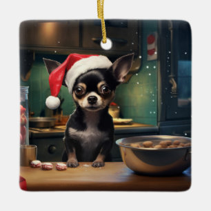 Ornement En Céramique Chihuahua Christmas Cookies Holiday