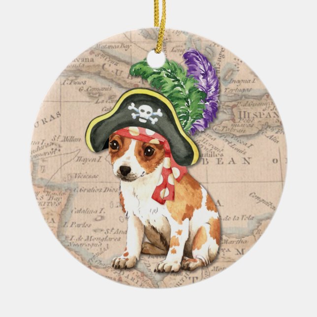 Ornement En Céramique Chihuahua Pirate (Devant)